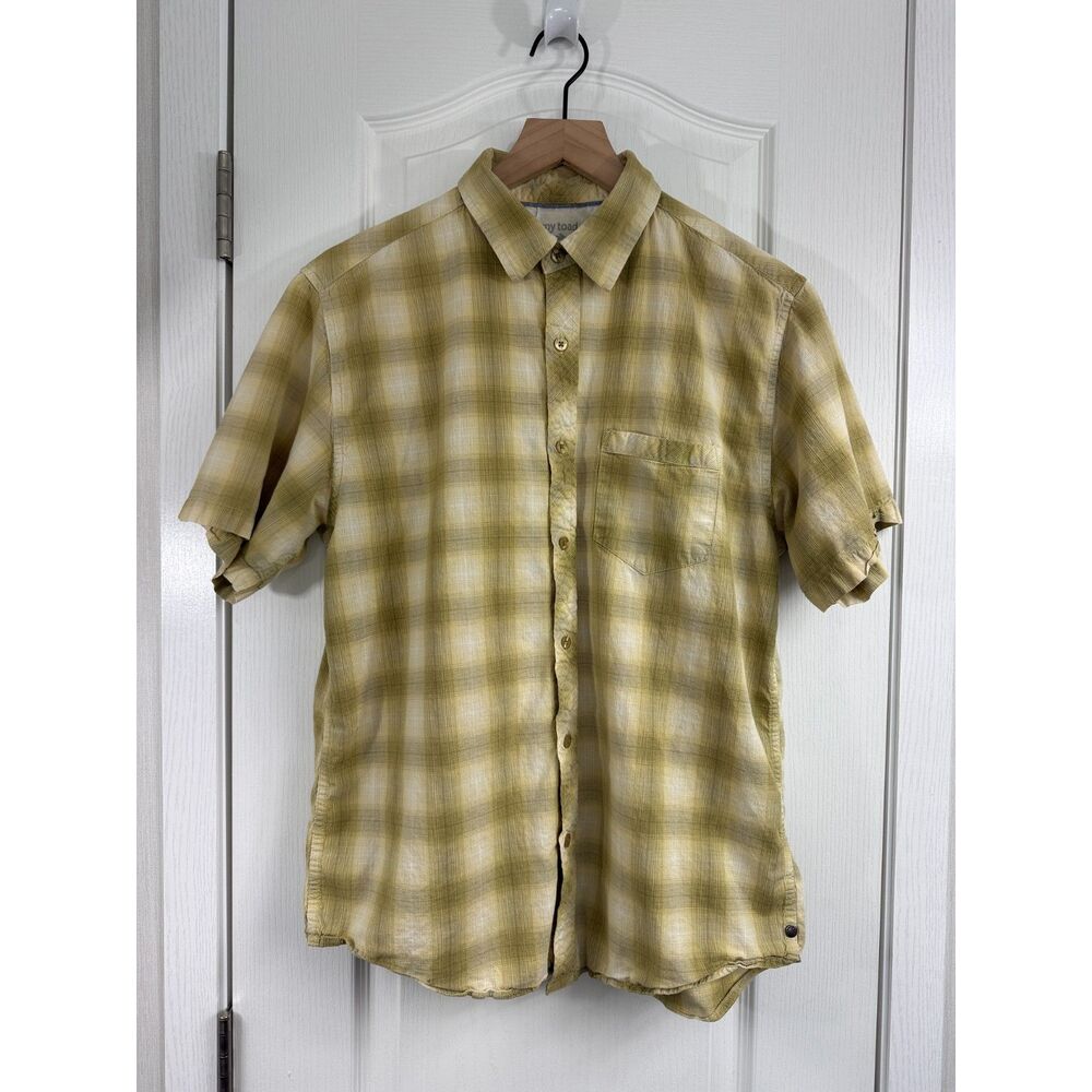 Horny Toad Toad & Co Men's M Organic Cotton Plaid Short Sleeve Shirt